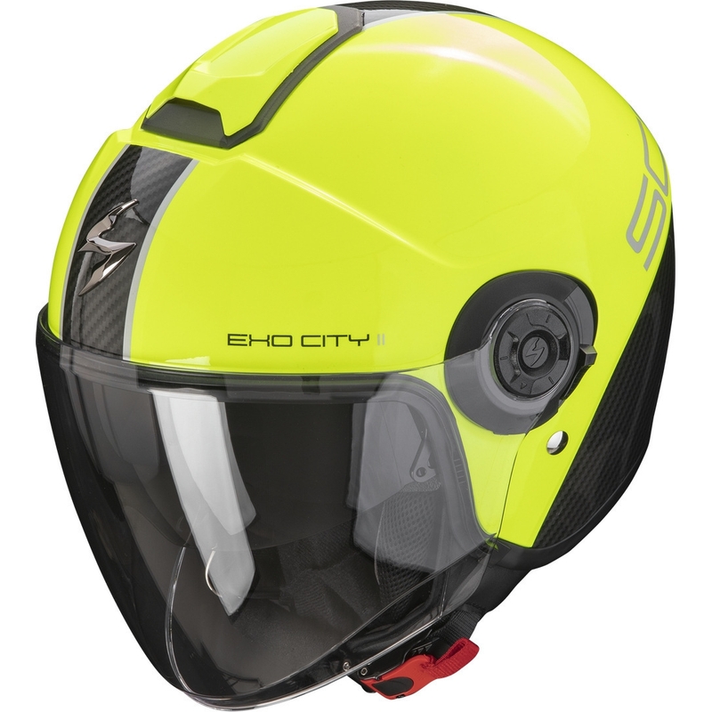 Scorpion EXO-CITY II Carbo nyitott sisak fluo sárga-fekete