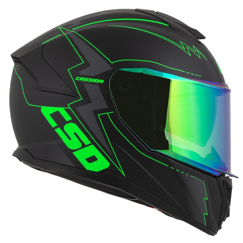 Cassida Integral GT 2.1 Flash zárt sisak fekete-fluo zöld-szürke