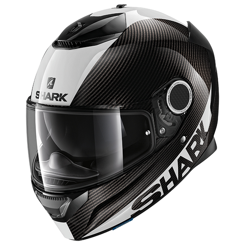 SHARK Spartan Carbon Skin 1.2 zárt sisak fekete-fehér