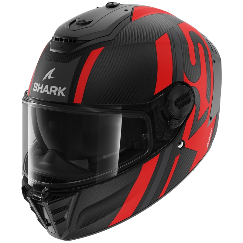 SHARK SPARTAN RS Carbon Shawn zárt sisak fekete-piros matt