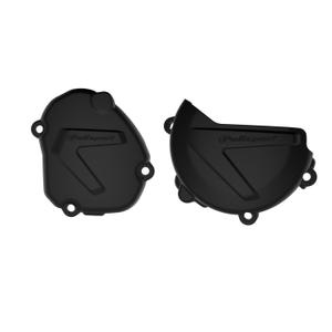 Clutch and ignition cover protector kit POLISPORT 90937 fekete