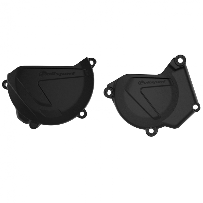 Clutch and ignition cover protector kit POLISPORT fekete részére YAMAHA YZ 250 2005-2026