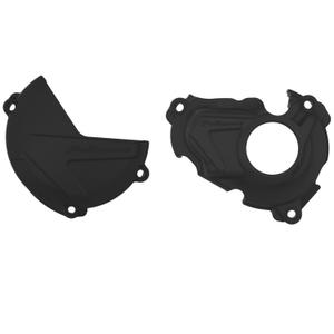 Clutch and ignition cover protector kit POLISPORT 90943 fekete
