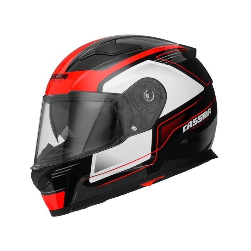 Cassida Apex Fusion zárt sisak fekete-fehér-fluo piros - II. minőség