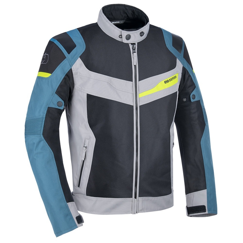 Oxford Dakar D2D Air motoros textilkabát ezüst-kék-fluo sárga kiárusítás