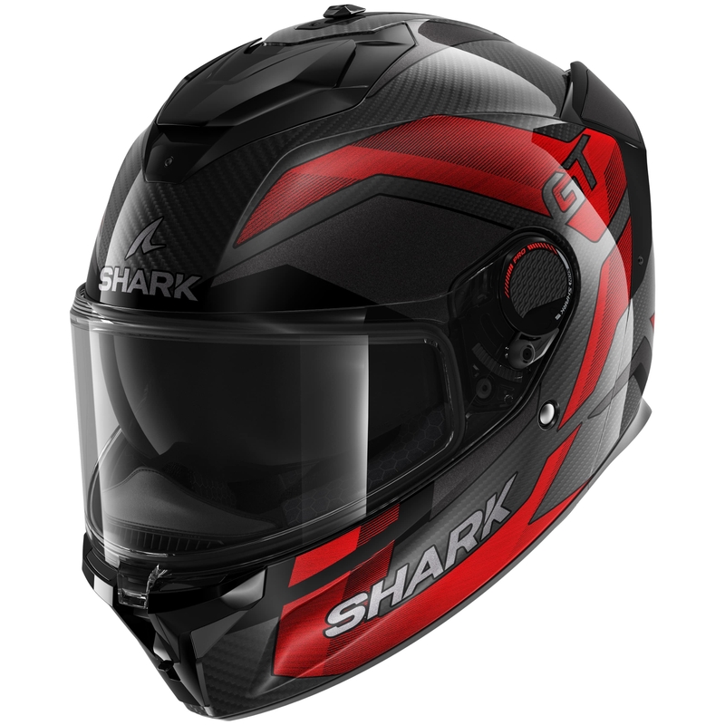 SHARK SPARTAN GT PRO Carbon Ritmo zárt bukósisak fekete-piros