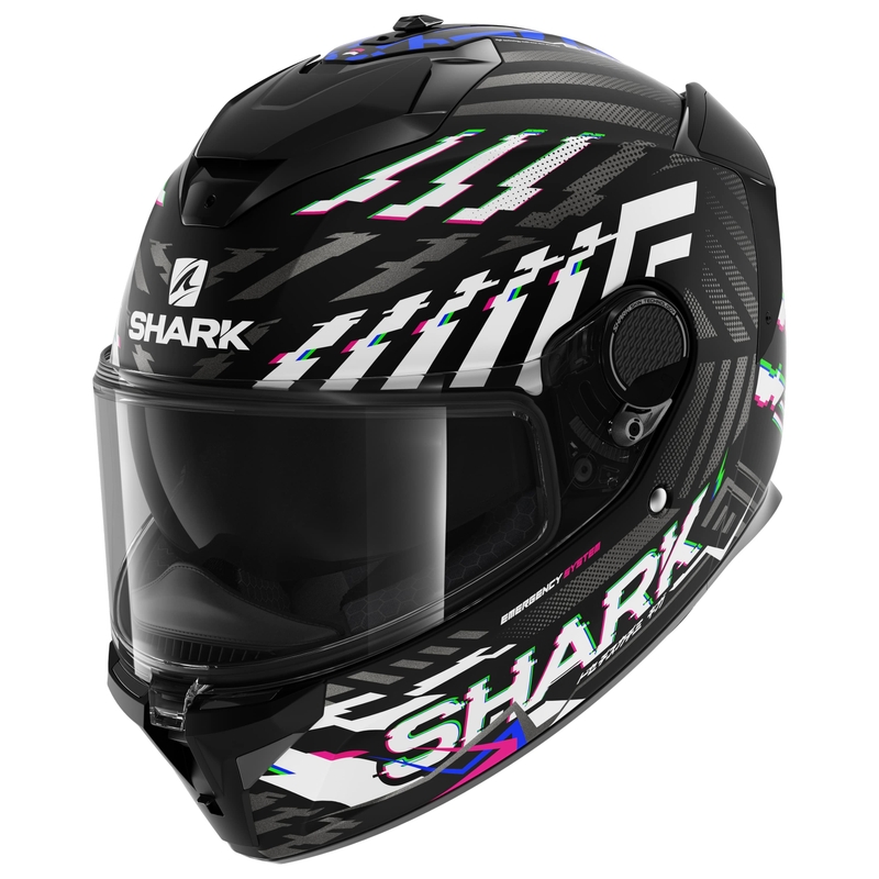 SHARK SPARTAN GT E-BRAKE zárt bukósisak fekete-fekér-antracit