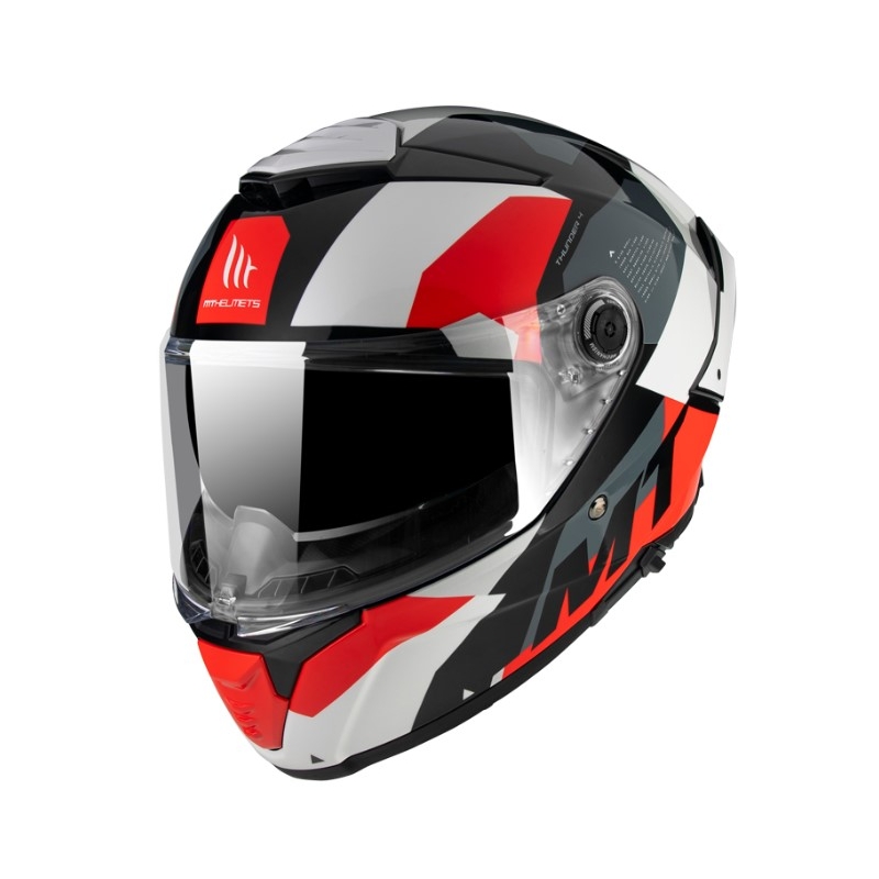 MT FF118SV Thunder 4 SV Fade zárt bukósisak piros-fehér-szürke-fekete