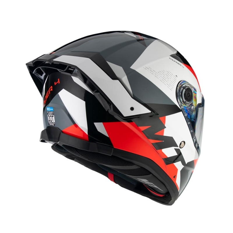 MT FF118SV Thunder 4 SV Fade zárt bukósisak piros-fehér-szürke-fekete