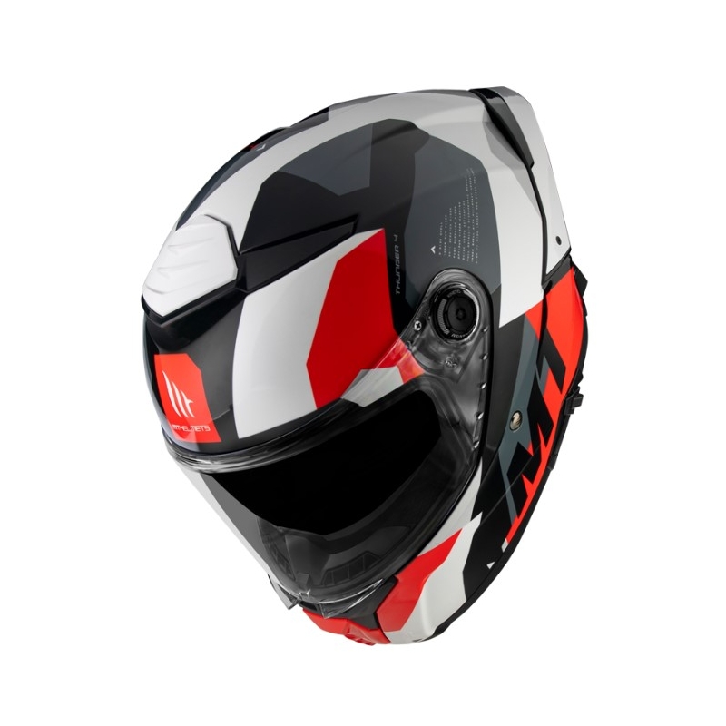 MT FF118SV Thunder 4 SV Fade zárt bukósisak piros-fehér-szürke-fekete
