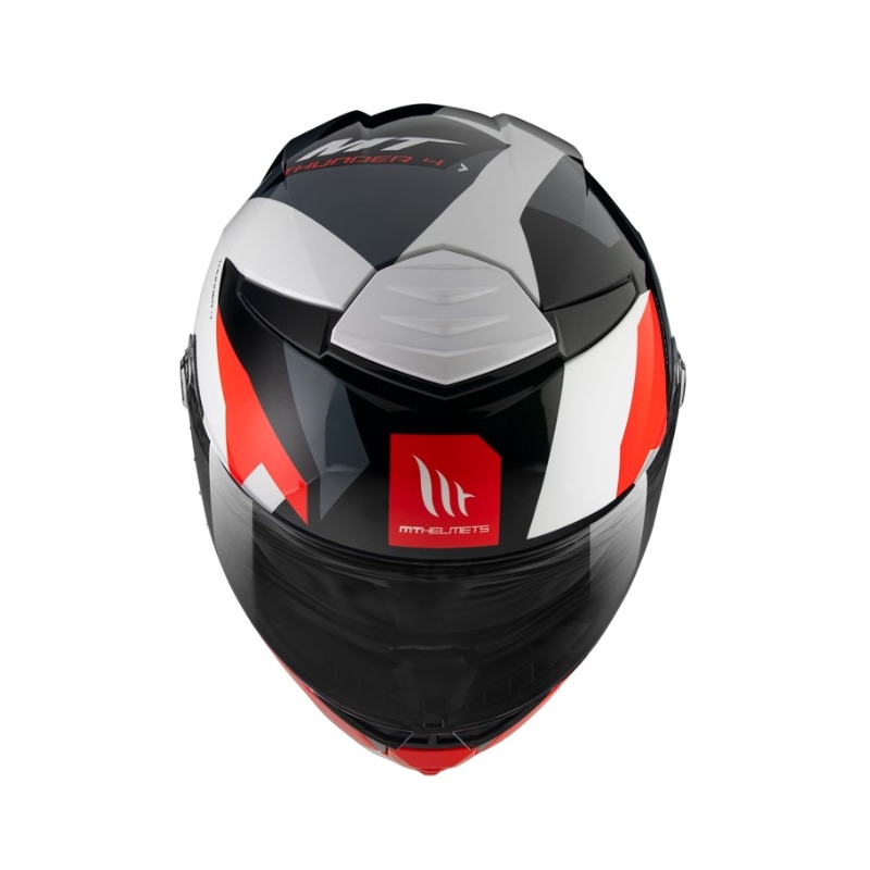 MT FF118SV Thunder 4 SV Fade zárt bukósisak piros-fehér-szürke-fekete