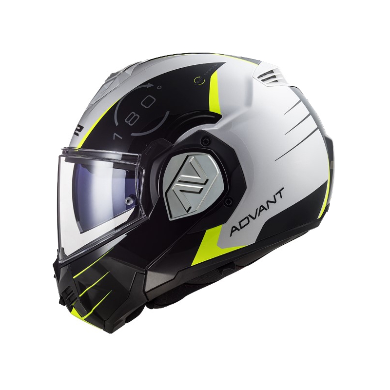LS2 FF906 Advant Codex hátrahajtható állú bukósisak fekete-fehér-fluo sárga
