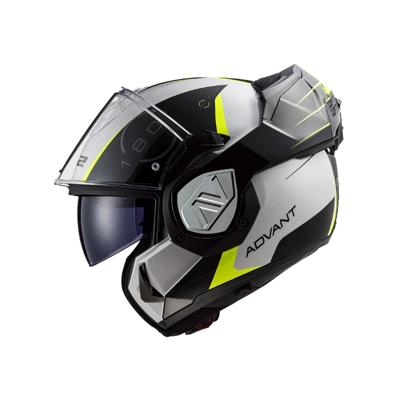 LS2 FF906 Advant Codex hátrahajtható állú bukósisak fekete-fehér-fluo sárga