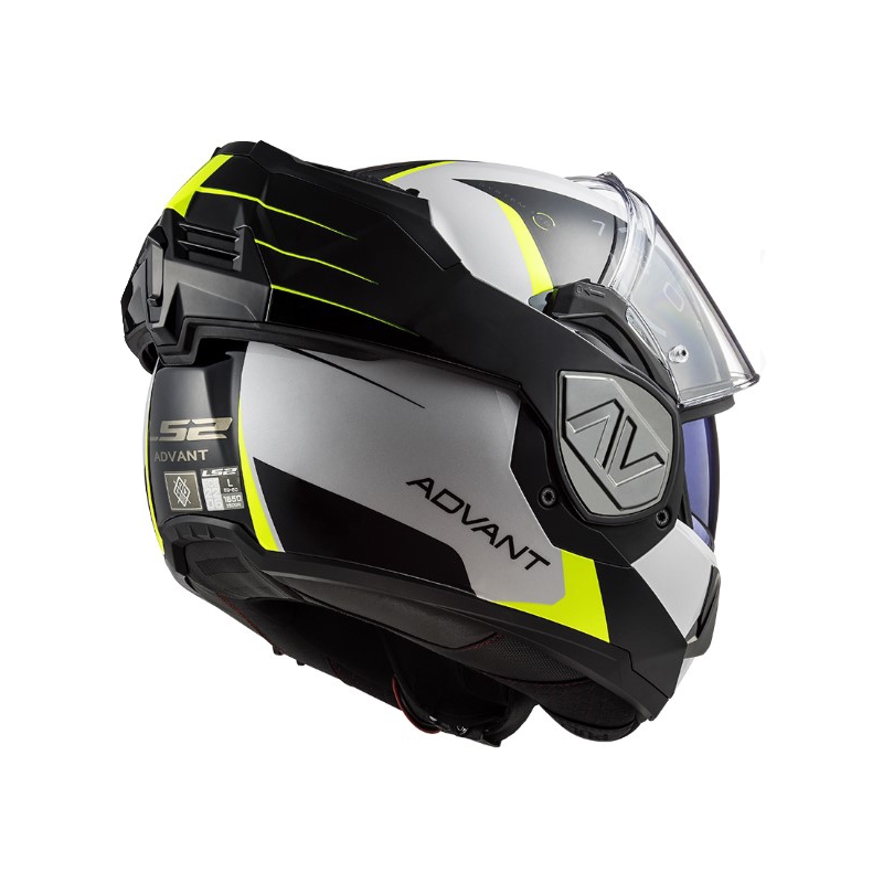 LS2 FF906 Advant Codex hátrahajtható állú bukósisak fekete-fehér-fluo sárga