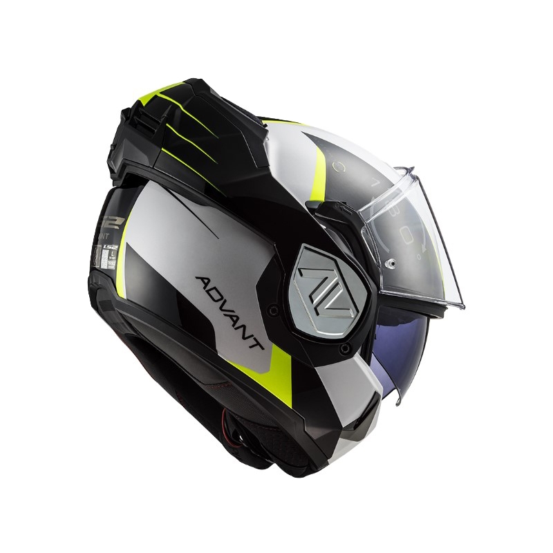 LS2 FF906 Advant Codex hátrahajtható állú bukósisak fekete-fehér-fluo sárga
