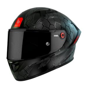 MT KRE+ Carbon Solid A11 integrált motorkerékpár sisak fekete fényes