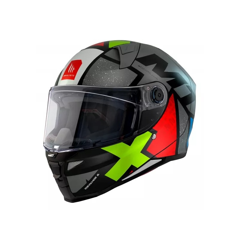 MT FF110 Revenge 2 Light zárt bukósisak szürke-piros-zöld
