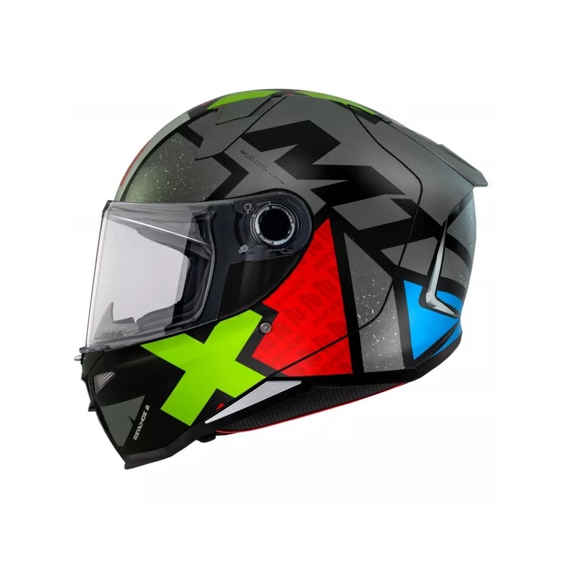 MT FF110 Revenge 2 Light zárt bukósisak szürke-piros-zöld