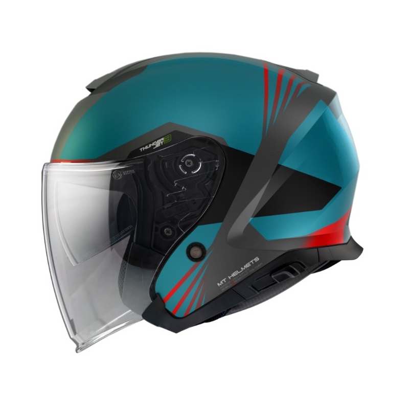 MT Thunder 3 SV Jet Stargate A2 nyitott bukósisak fekete-szürke-kék kiárusítás