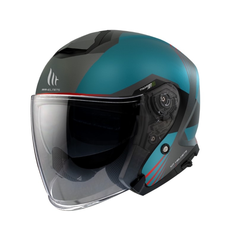 MT Thunder 3 SV Jet Stargate A2 nyitott bukósisak fekete-szürke-kék kiárusítás