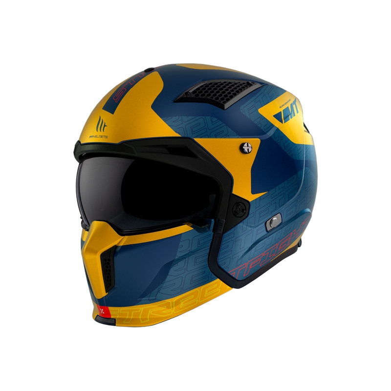 MT Streetfighter SV Totem C3 levehető állú bukósisak kék-sárga