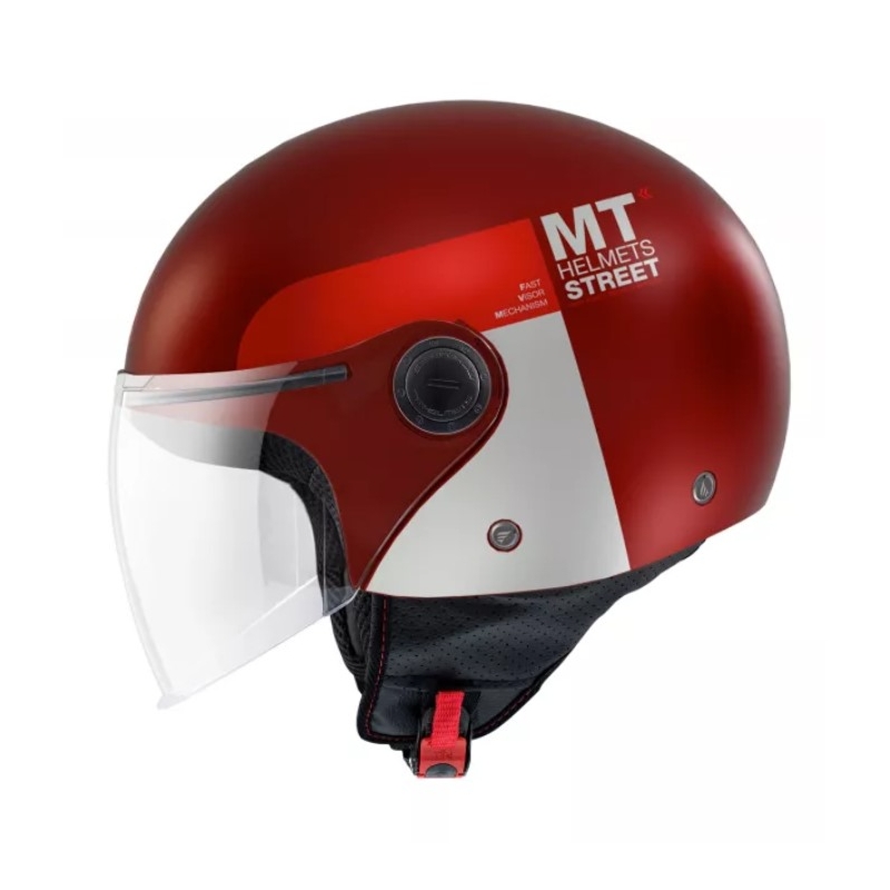 MT Street Inboard C5 nyitott bukósisak piros