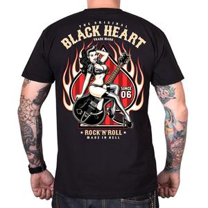 Black Heart Pin Up Flames férfi póló