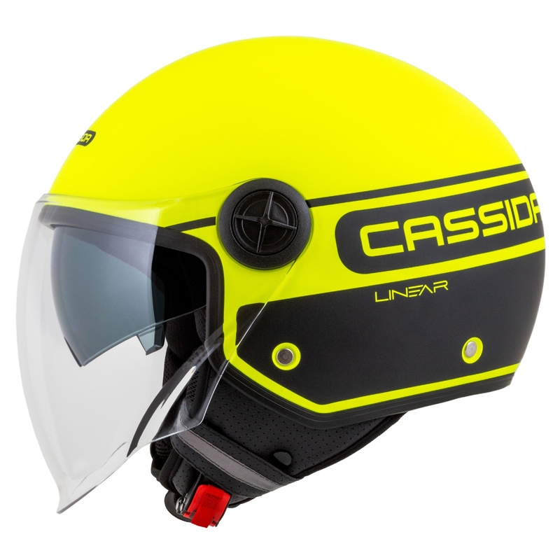 Cassida Handy Plus Linear nyitott bukósisak fluo sárga-fekete