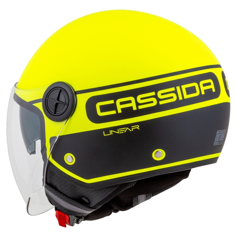Cassida Handy Plus Linear nyitott bukósisak fluo sárga-fekete