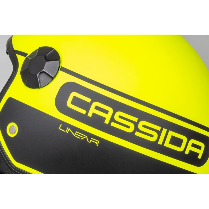 Cassida Handy Plus Linear nyitott bukósisak fluo sárga-fekete
