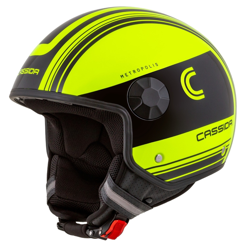 Cassida Handy Metropolis Safety nyitott bukósisak fluo sárga-fekete-fényvisszaverős szürke