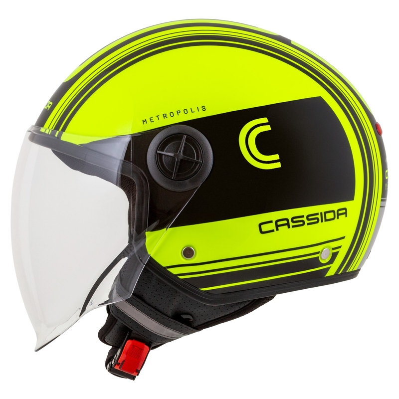 Cassida Handy Metropolis Safety nyitott bukósisak fluo sárga-fekete-fényvisszaverős szürke