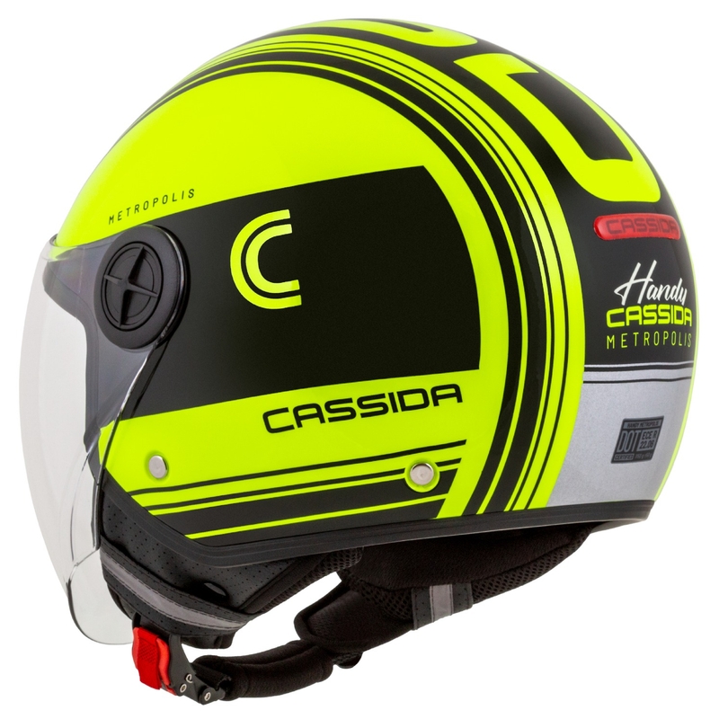 Cassida Handy Metropolis Safety nyitott bukósisak fluo sárga-fekete-fényvisszaverős szürke