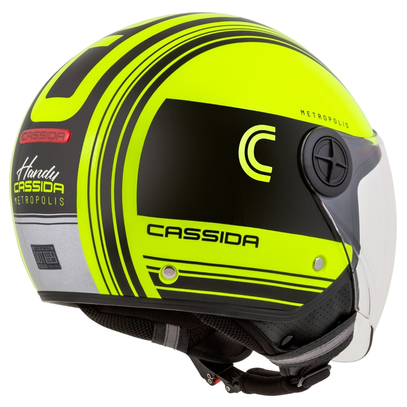 Cassida Handy Metropolis Safety nyitott bukósisak fluo sárga-fekete-fényvisszaverős szürke
