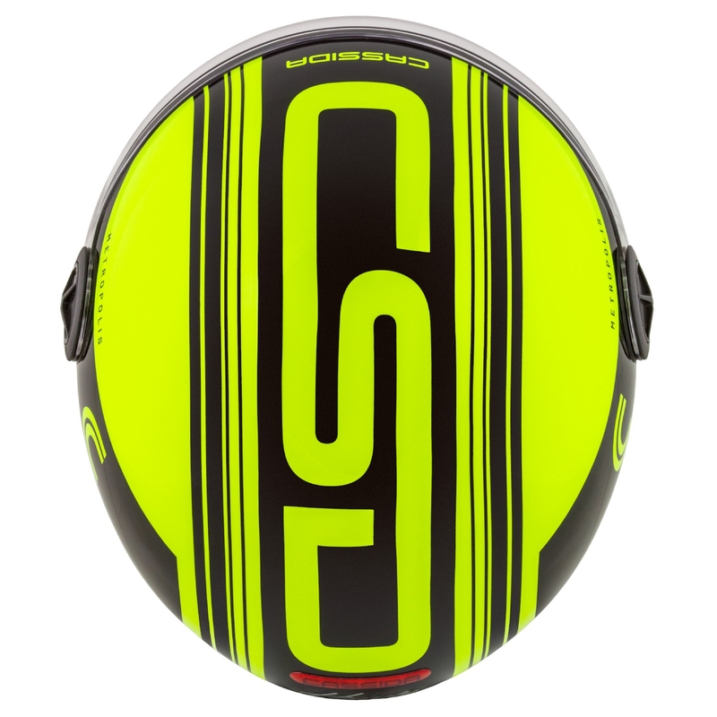 Cassida Handy Metropolis Safety nyitott bukósisak fluo sárga-fekete-fényvisszaverős szürke