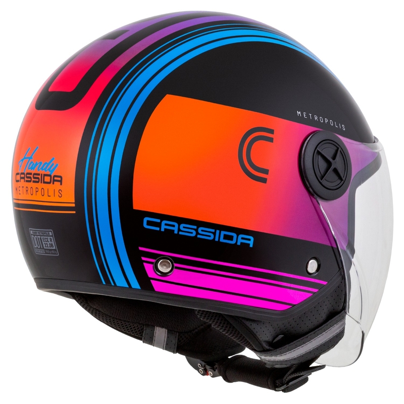 Cassida Handy Metropolis nyitott bukósisak fekete-türkiz gradient