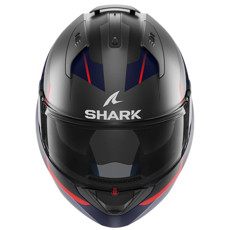 SHARK EVO-ES Kryd hátrahajtható állú bukósisak fekete-piros-sötét kék
