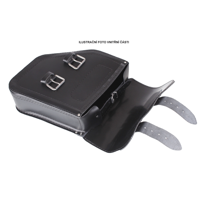 Leather saddlebag CUSTOMACCES DETROIT fekete bal