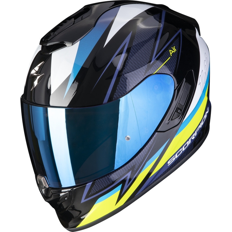 Scorpion EXO-1400 EVO Air Thelios zárt bukósisak fekete-kék-fluo sárga