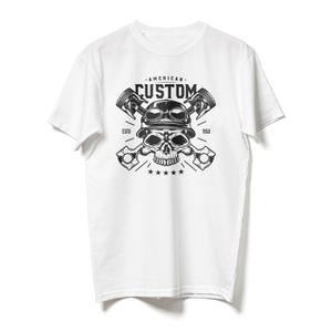 RSA American Custom Skull póló fehér kiárusítás