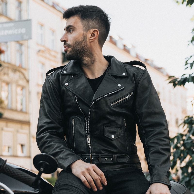 Ozone Ramones motoros bőrdzseki fekete