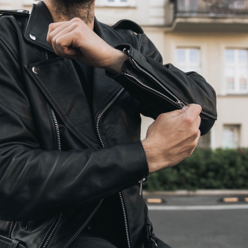 Ozone Ramones motoros bőrdzseki fekete