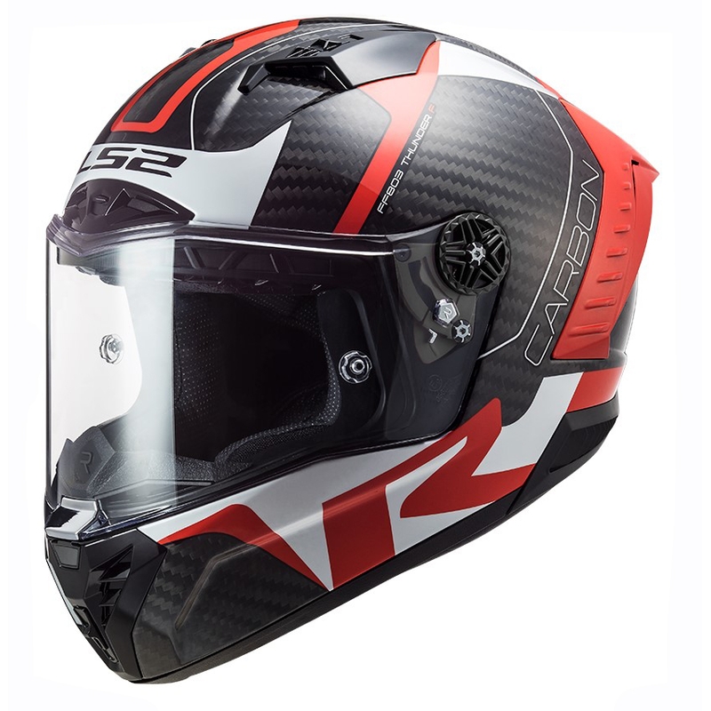 LS2 FF805 Thunder C Racing1 zárt bukósisak fekete-fehér-piros
