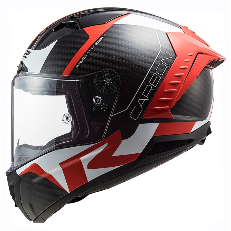 LS2 FF805 Thunder C Racing1 zárt bukósisak fekete-fehér-piros