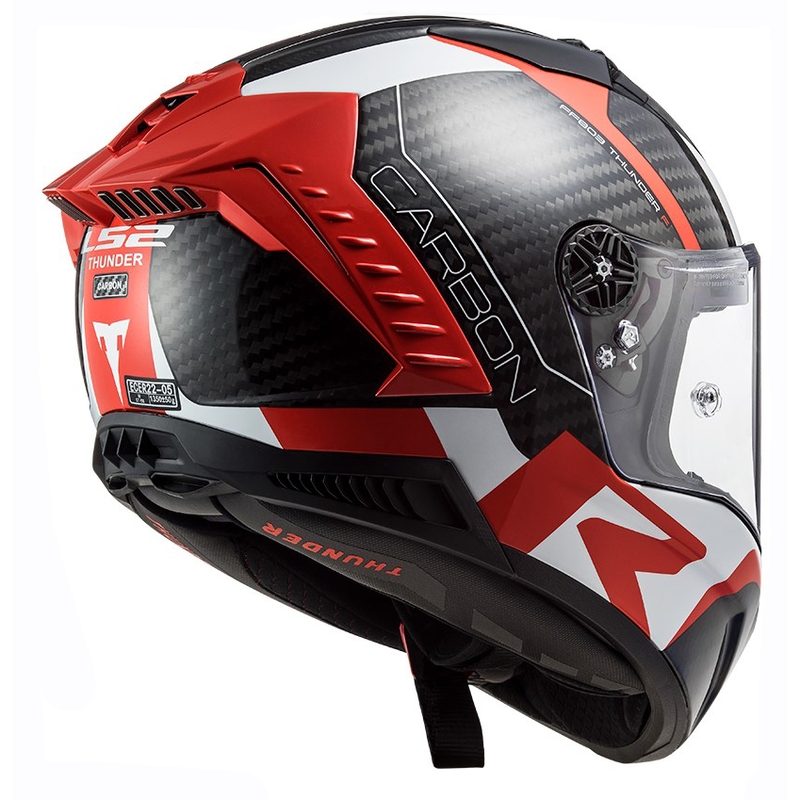 LS2 FF805 Thunder C Racing1 zárt bukósisak fekete-fehér-piros