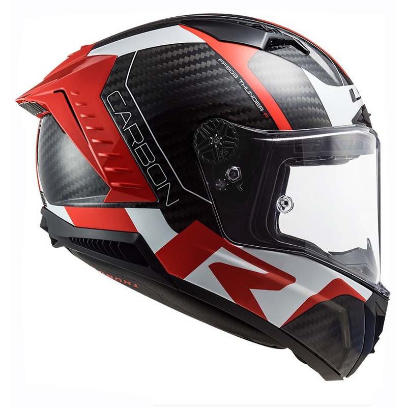 LS2 FF805 Thunder C Racing1 zárt bukósisak fekete-fehér-piros