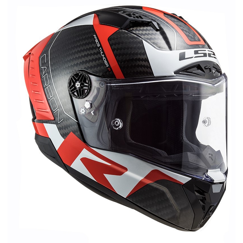 LS2 FF805 Thunder C Racing1 zárt bukósisak fekete-fehér-piros