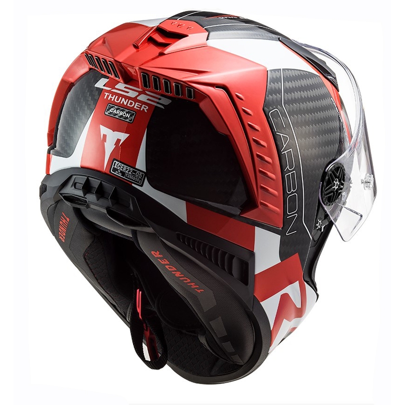 LS2 FF805 Thunder C Racing1 zárt bukósisak fekete-fehér-piros