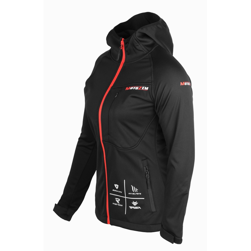 MotoZem Racing Team női softshell kabát fekete-piros
