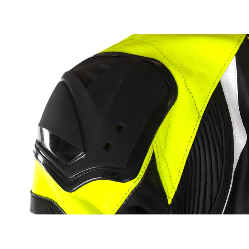 RSA GT2 kétrészes motoros bőr kombi fekete-fehér-fluo sárga kiárusítás